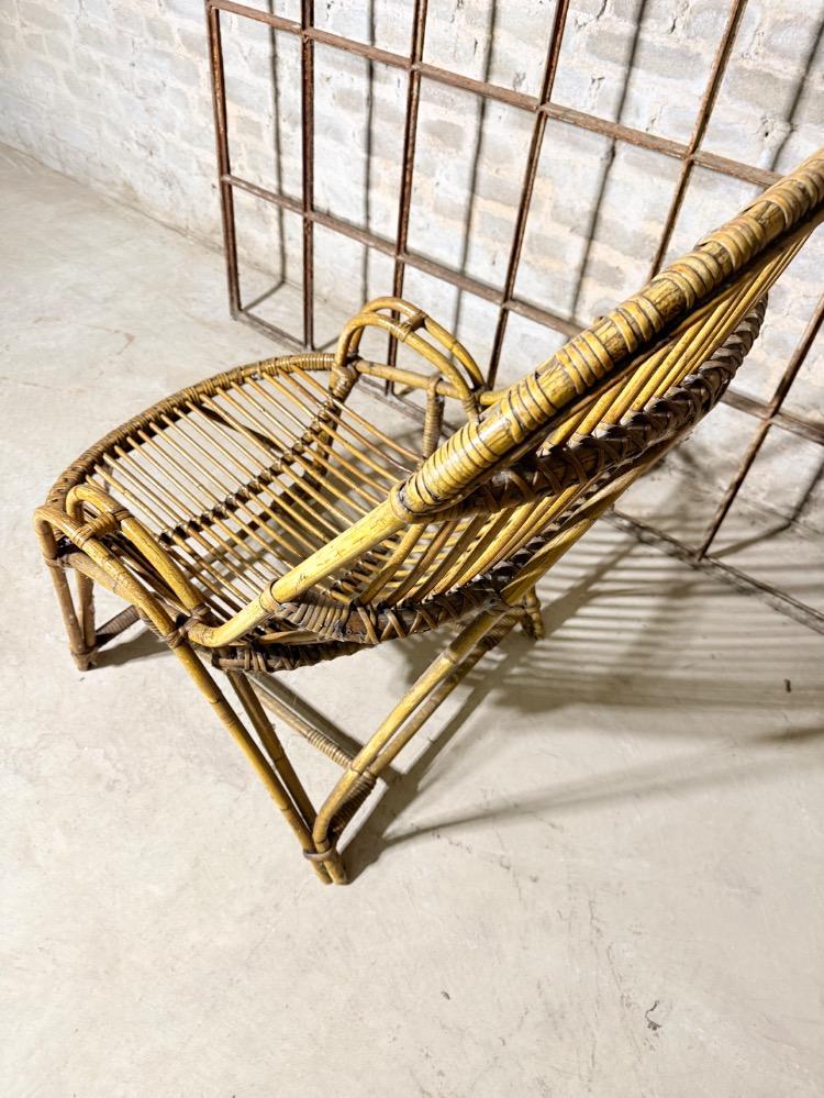 PAIR OF RATTAN ARMCHAIRS, MID-20TH CENTURY