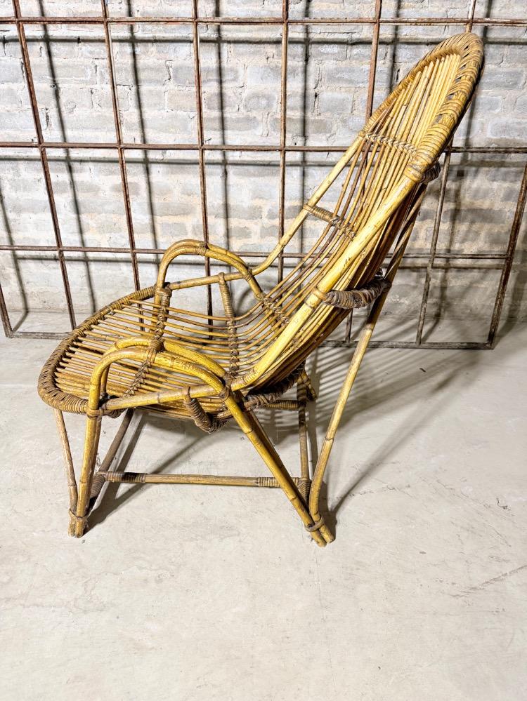 PAIR OF RATTAN ARMCHAIRS, MID-20TH CENTURY
