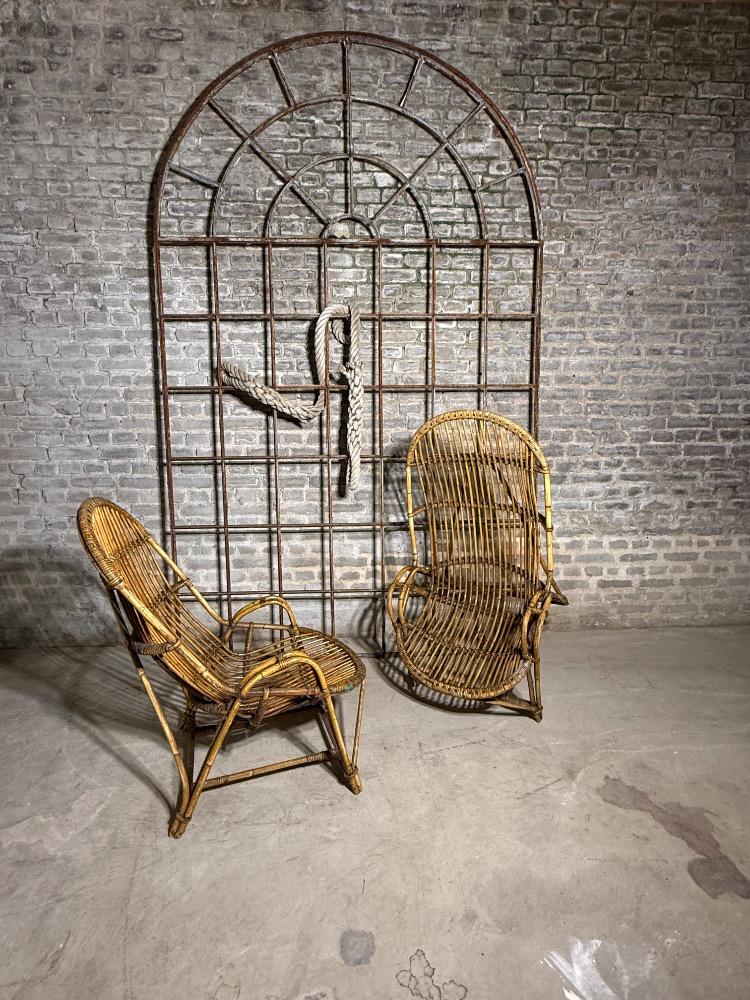 PAIR OF RATTAN ARMCHAIRS, MID-20TH CENTURY