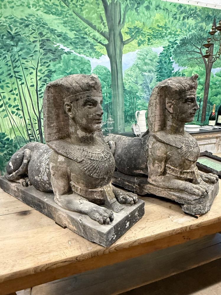 PAIR OF SPHINXES, EARLY 20TH CENTURY
