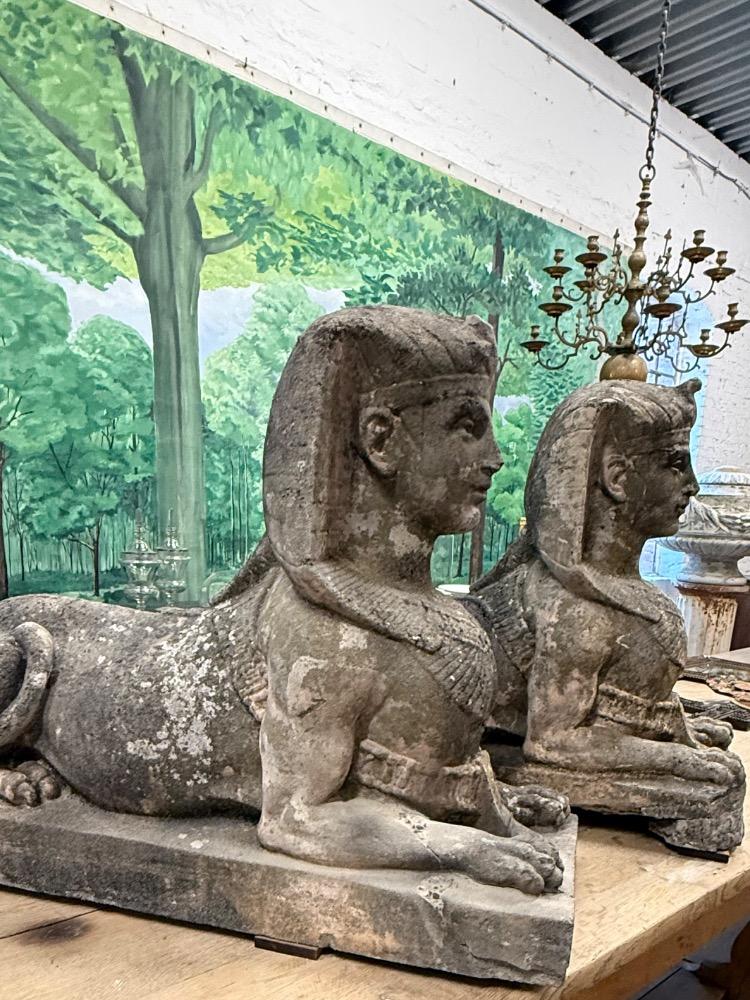 PAIR OF SPHINXES, EARLY 20TH CENTURY