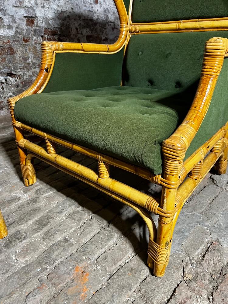 Pair of wingback lounge chairs, mid-20th century 
