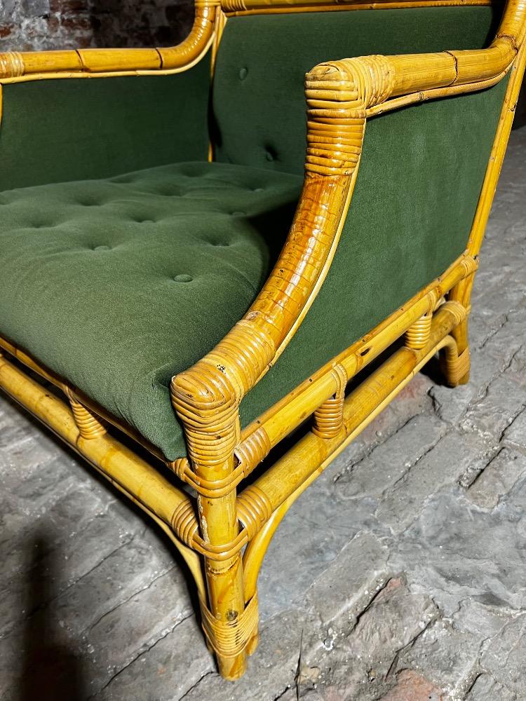 Pair of wingback lounge chairs, mid-20th century 