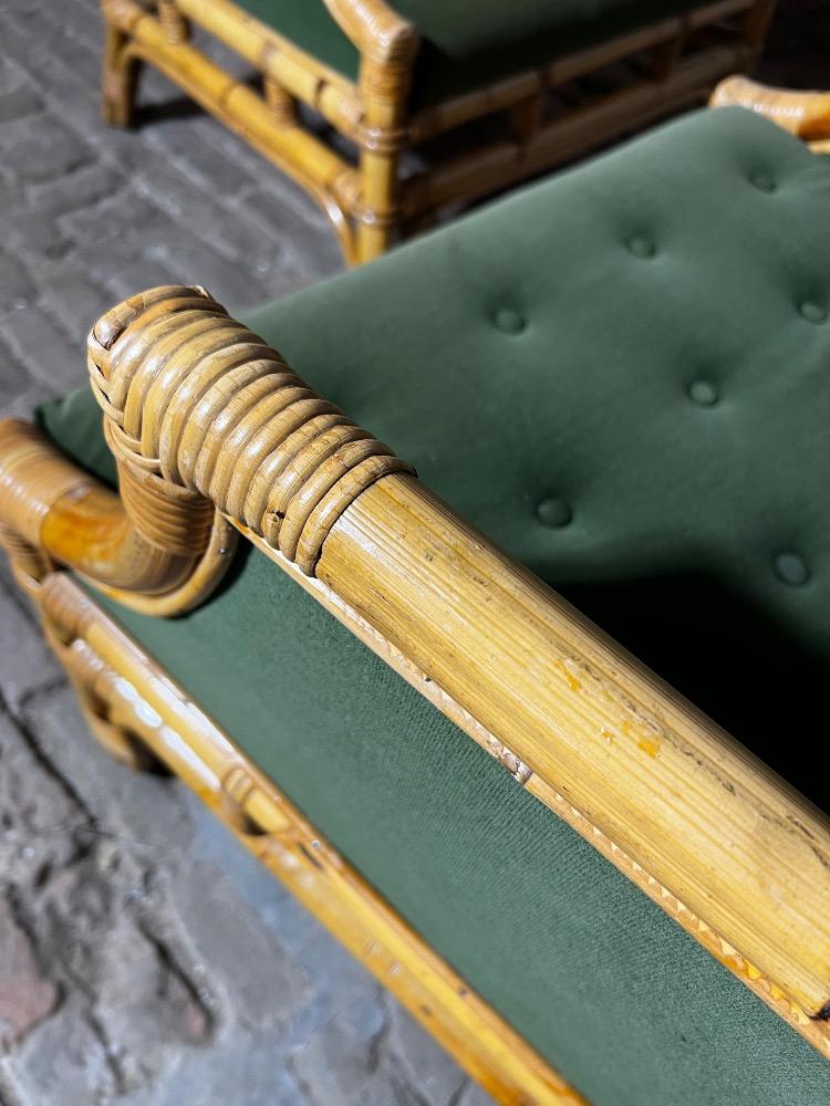 Pair of wingback lounge chairs, mid-20th century 