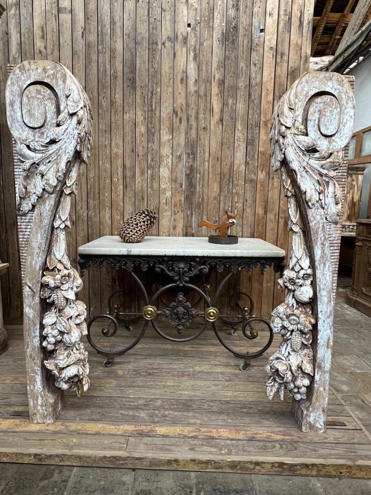 Pair of wooden columns, late 19th century 