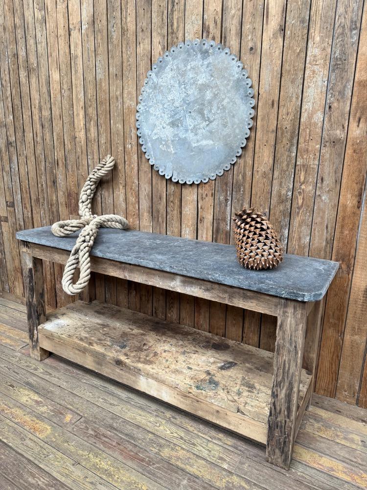 Primitive wooden console, early 20th century