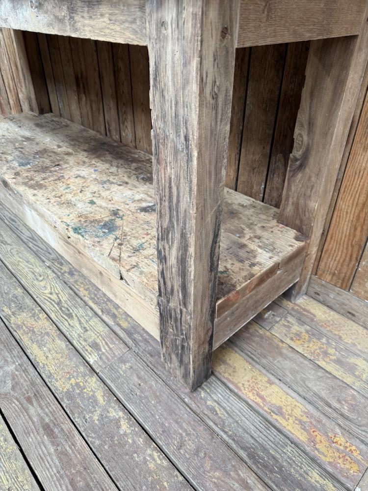 Primitive wooden console, early 20th century
