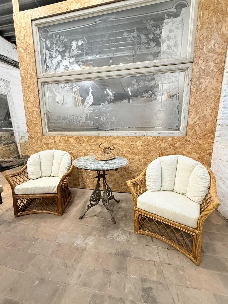 RATTAN ARMCHAIRS,  MID-20TH CENTURY 