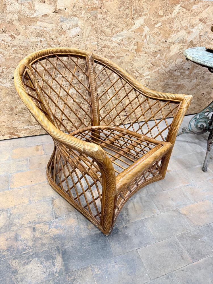 RATTAN ARMCHAIRS,  MID-20TH CENTURY 