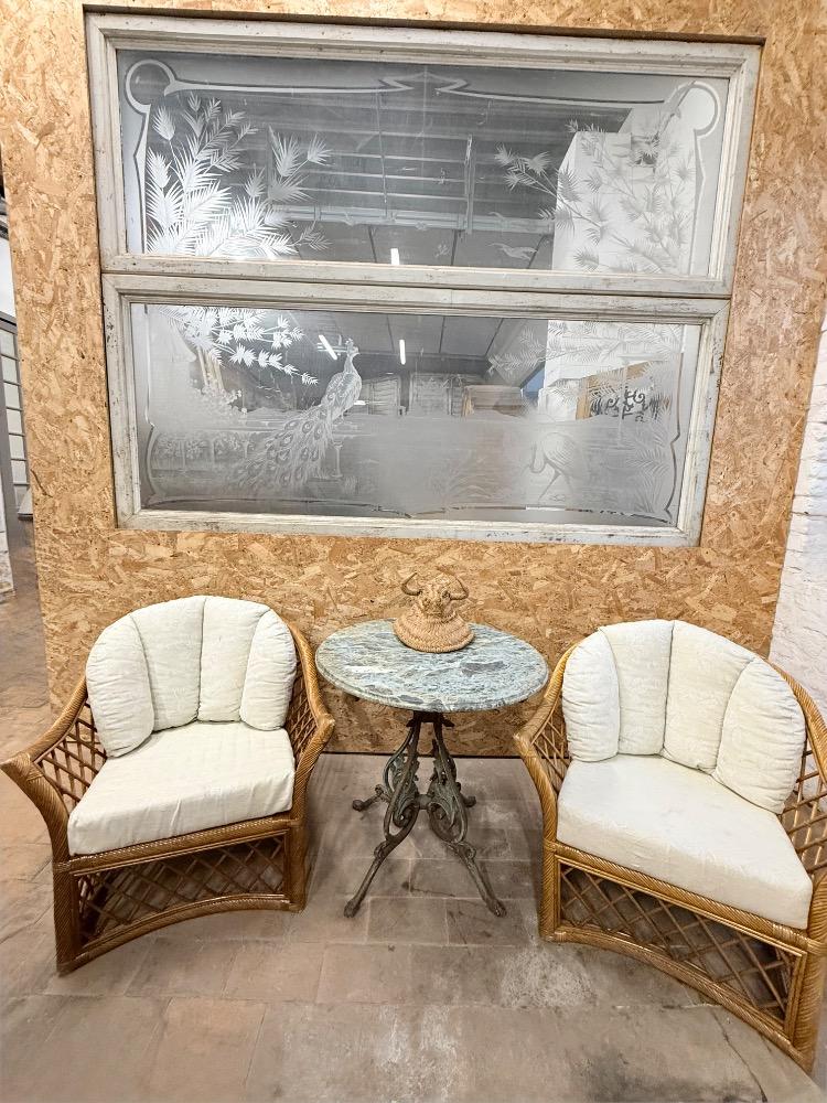 RATTAN ARMCHAIRS,  MID-20TH CENTURY 