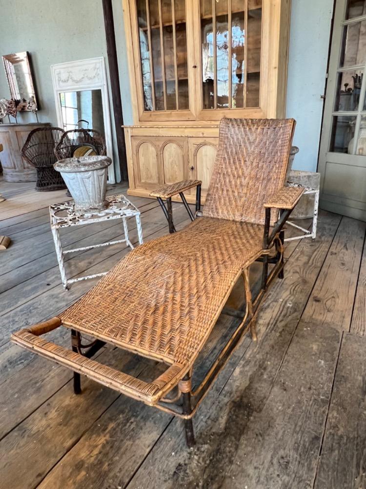 Rattan lounge chair, early 20th century