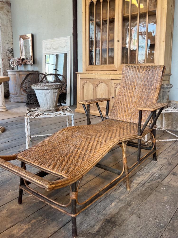 Rattan lounge chair, early 20th century