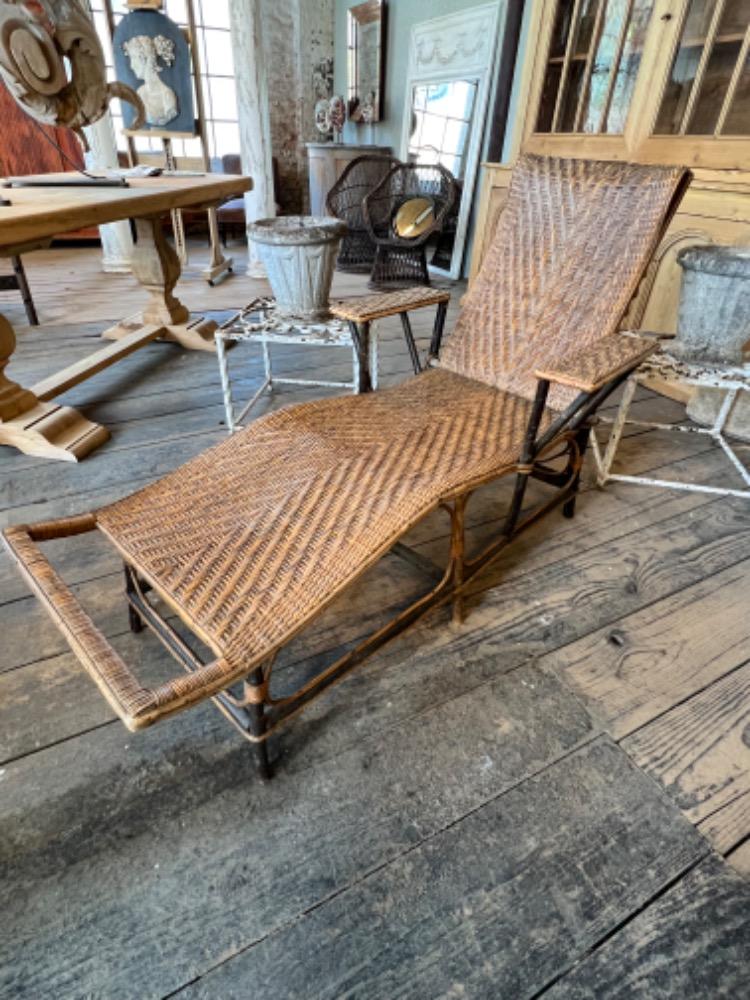 Rattan lounge chair, early 20th century