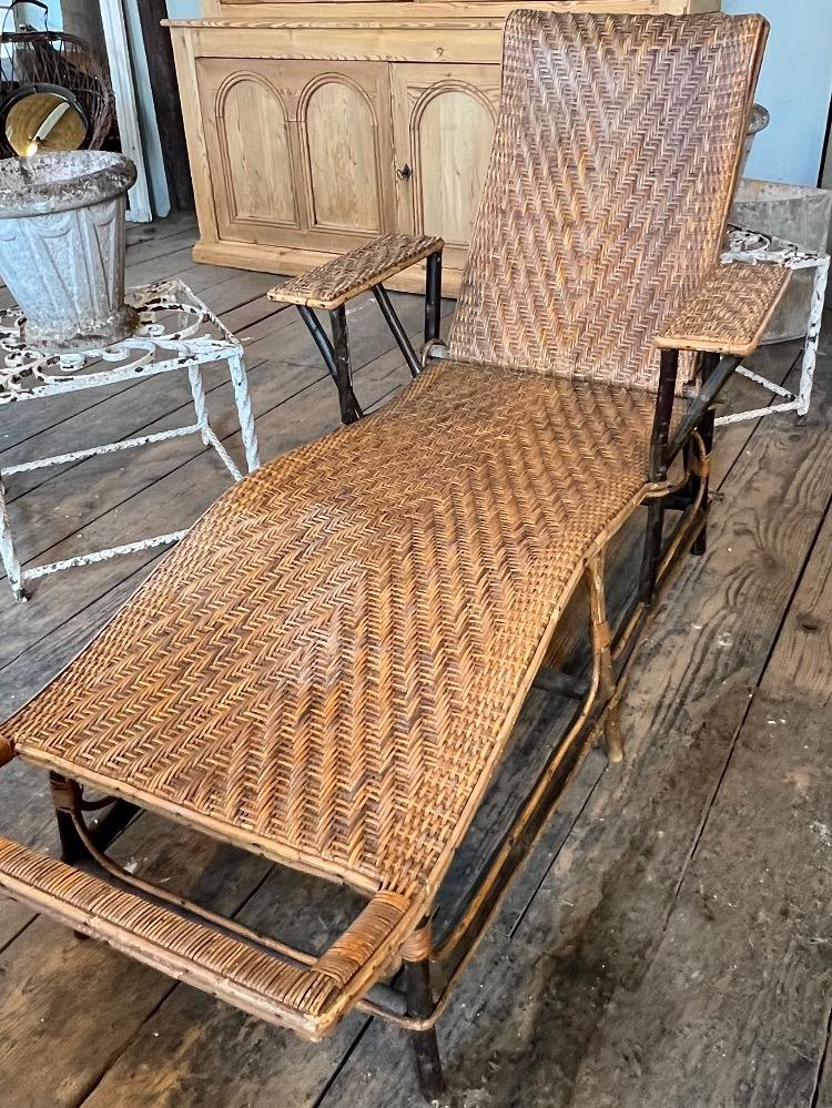 Rattan lounge chair, early 20th century