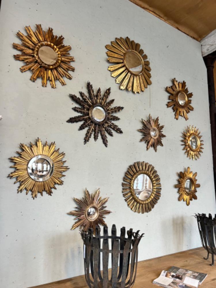 Series of 10 sun mirrors, mid-20th century