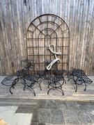 Set of 10 metal stools, mid-20th century 