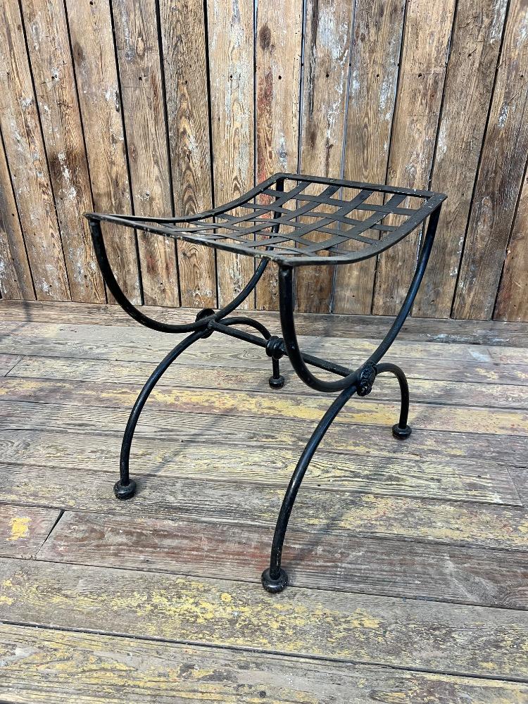 Set of 10 metal stools, mid-20th century 