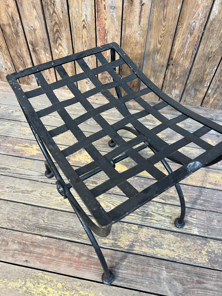 Set of 10 metal stools, mid-20th century 