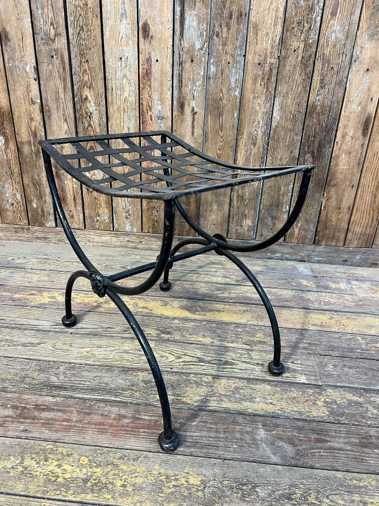 Set of 10 metal stools, mid-20th century 