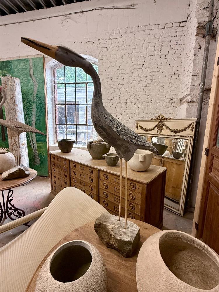 Set of 2 concrete birds, early 20th century 