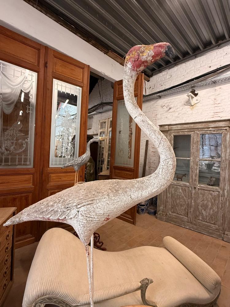 Set of 2 concrete birds, early 20th century 