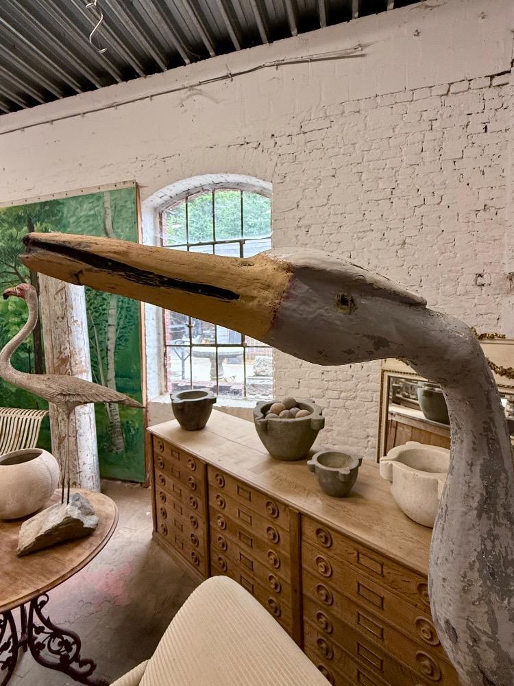 Set of 2 concrete birds, early 20th century 