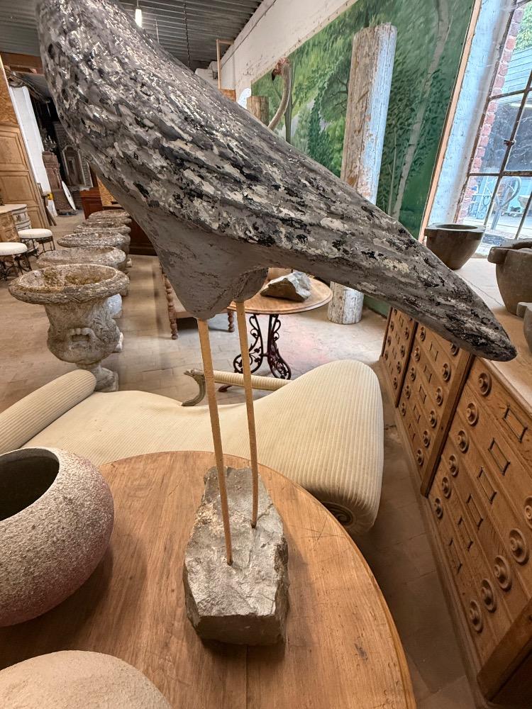 Set of 2 concrete birds, early 20th century 
