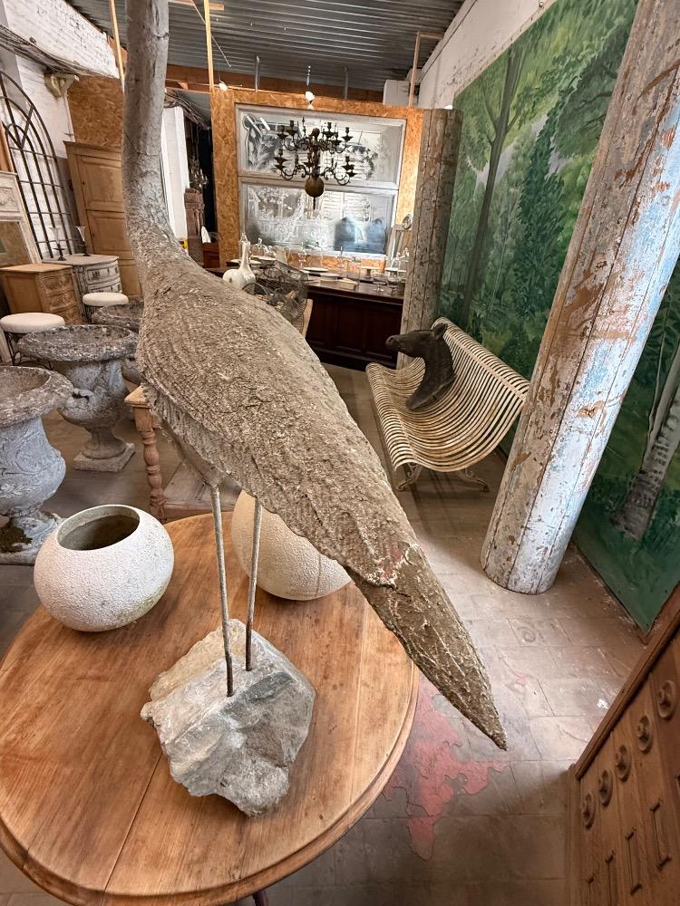 Set of 2 concrete birds, early 20th century 