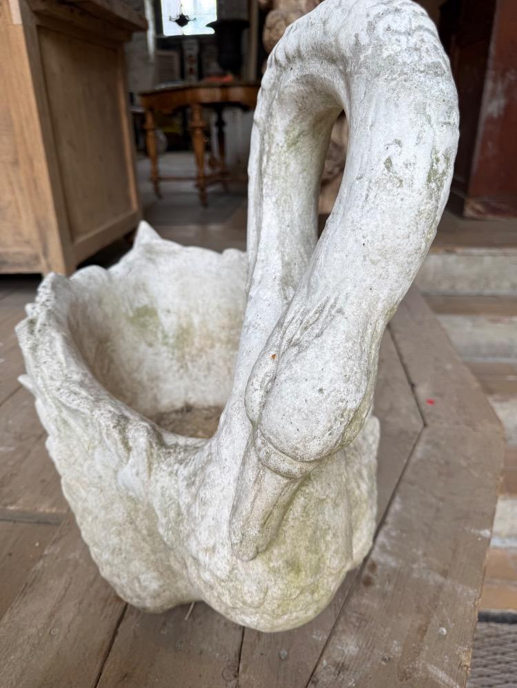 Set of 2 concrete planters, mid-20th century