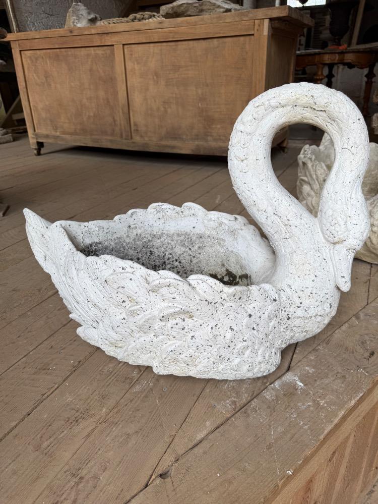 Set of 2 concrete planters, mid-20th century