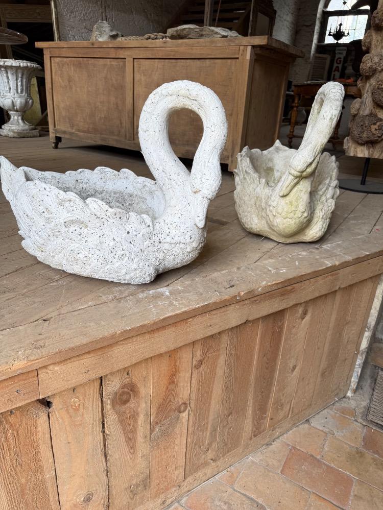 Set of 2 concrete planters, mid-20th century