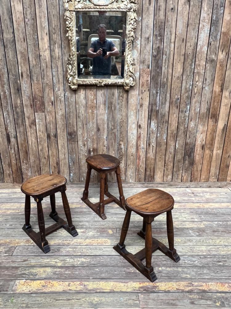 Set of 3 stools, 19th century 