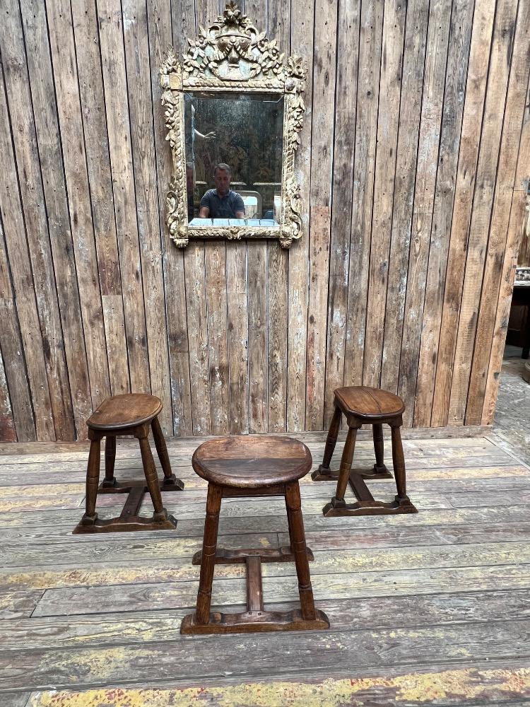 Set of 3 stools, 19th century 