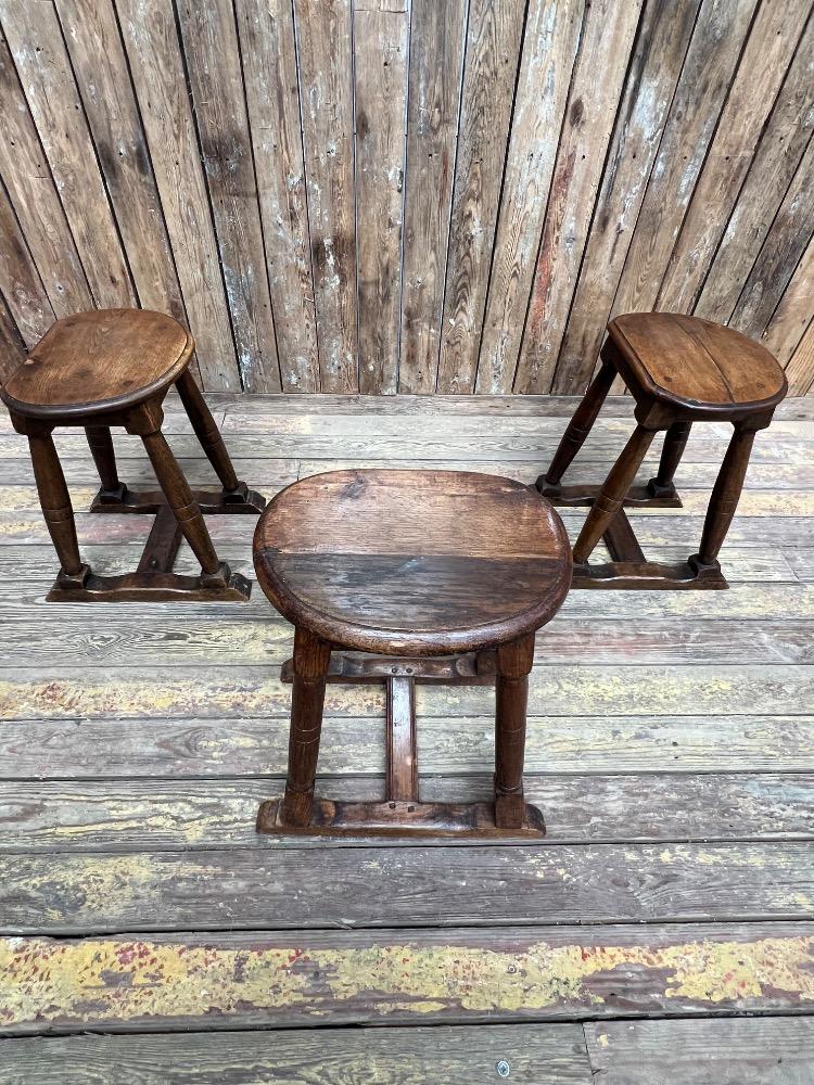 Set of 3 stools, 19th century 