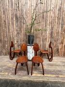 Set of 4 organic chairs L & P Giacomuzzi, 20th century 