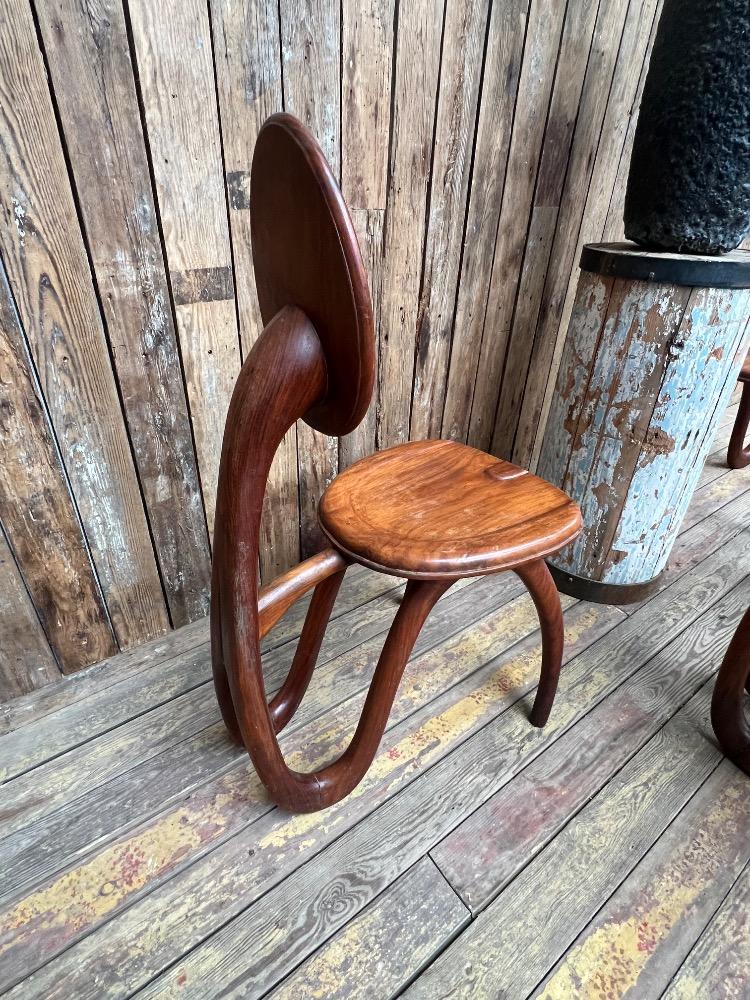 Set of 4 organic chairs L & P Giacomuzzi, 20th century 