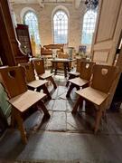 Set of 6 brutalist chairs, mid-20th century 