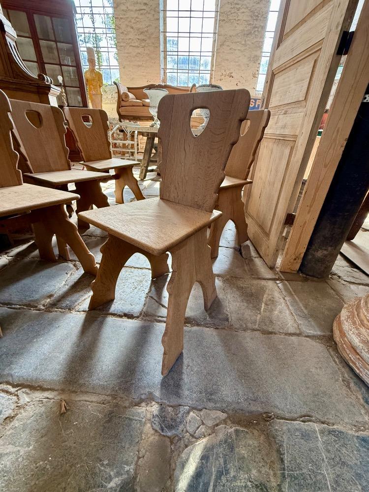 Set of 6 brutalist chairs, mid-20th century 