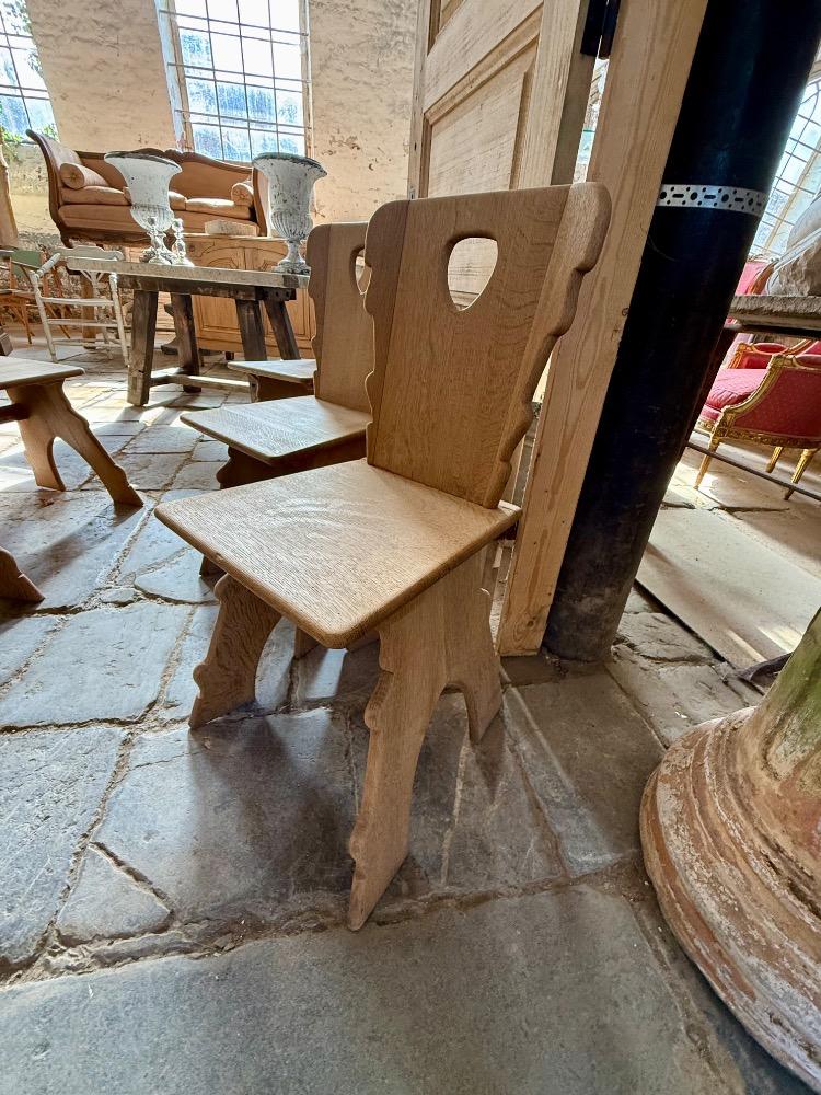 Set of 6 brutalist chairs, mid-20th century 