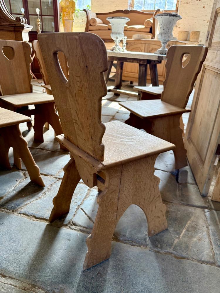Set of 6 brutalist chairs, mid-20th century 