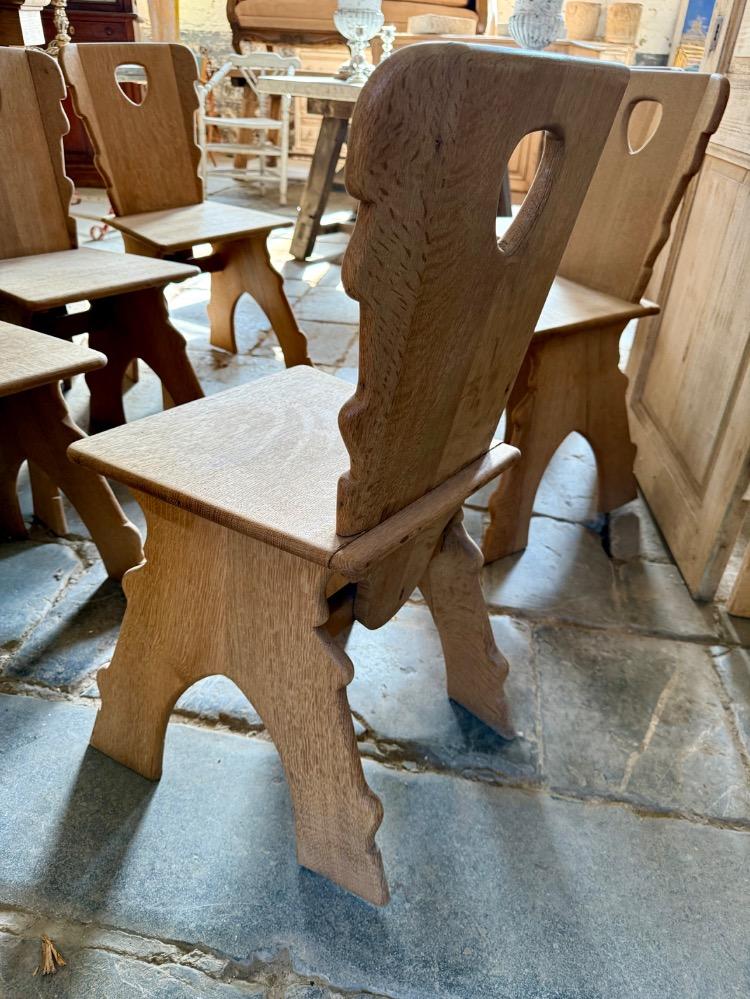 Set of 6 brutalist chairs, mid-20th century 