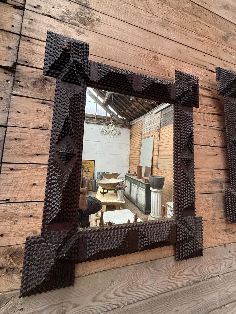 SET OF 6 TRAMP ART MIRRORS, LATE 19TH CENTURY