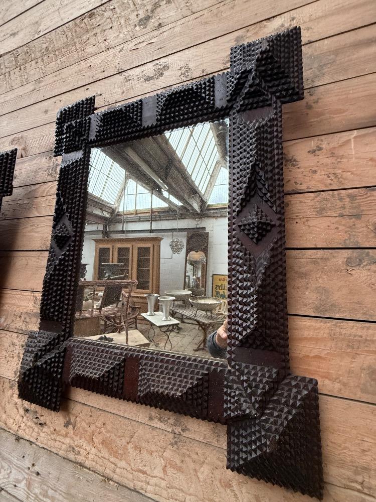 SET OF 6 TRAMP ART MIRRORS, LATE 19TH CENTURY