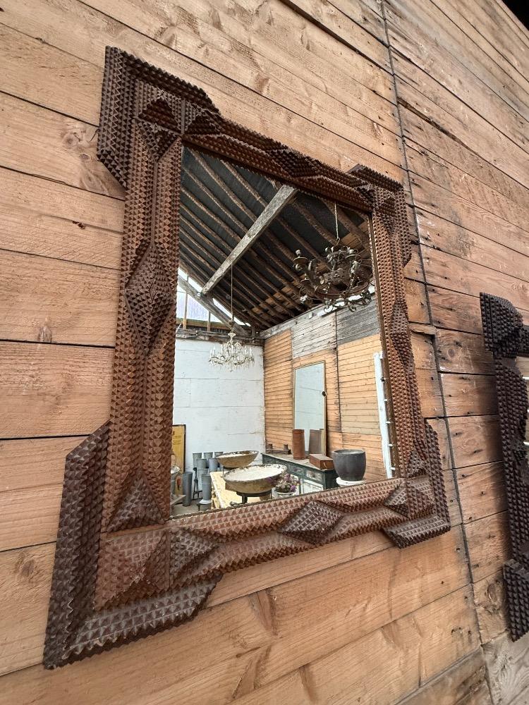 SET OF 6 TRAMP ART MIRRORS, LATE 19TH CENTURY