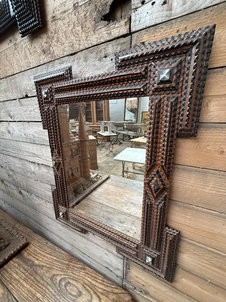 SET OF 6 TRAMP ART MIRRORS, LATE 19TH CENTURY
