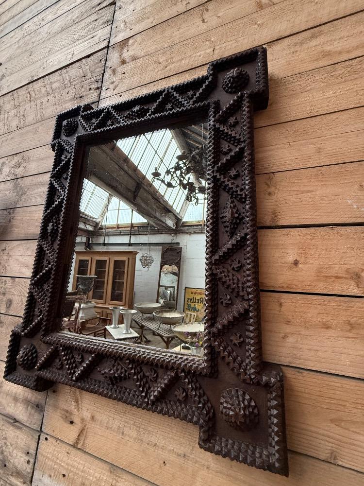 SET OF 6 TRAMP ART MIRRORS, LATE 19TH CENTURY