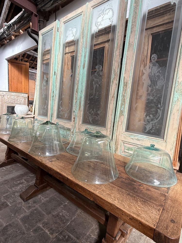 SET OF 9 GLASS GARDEN CLOCHES, LATE 19TH CENTURY