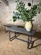 SET OF TWO BRUTALIST TABLES, 20th CENTURY