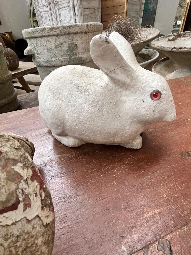 Two concrete rabbits, mid-20th century 