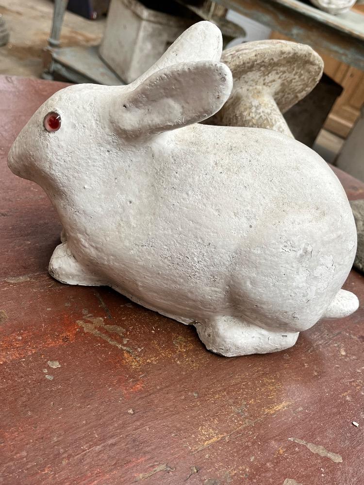 Two concrete rabbits, mid-20th century 